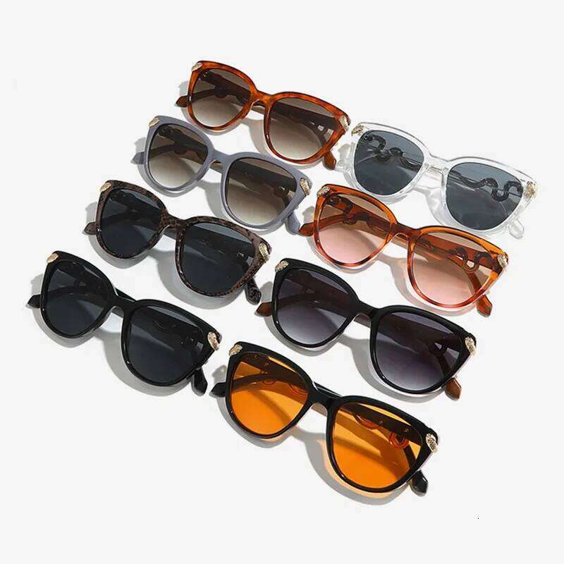 Vintage Y2k Cat Eye Gold Snake Sunglasses Women For Men Sun Glasses Punk Popular Sexy Ladies Luxury Brand Designer Shades Uv400