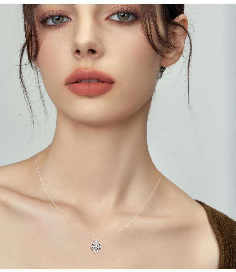 0.5-3ct Moissanite Woman Pendant Sier For Women Chains Party Bridal Fine Jewelry 925sterling Silver Necklace 94d