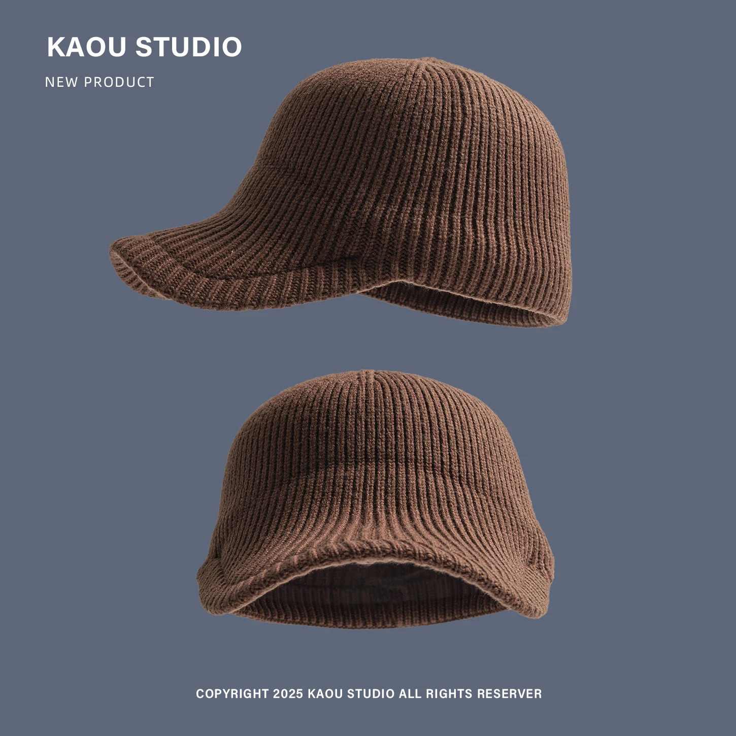 Old Money Style Small Group Autumn and Winter Knitted Flat Baseball Cap Solid Color High-end Warming Woolen Equestrian Hat 251225