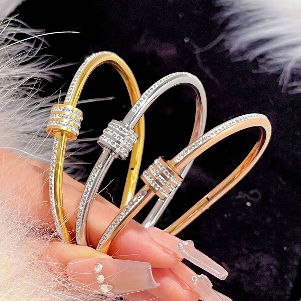 ZAKOL 3pcs Classic Sparkling Zircon Gypsophila Stainless Steel Bracelet Set for Women Exquisite Fashion Stackable Jewelry