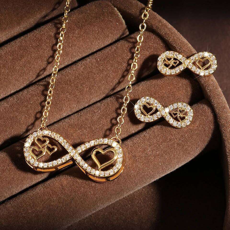 ZAKOL 2Pcs Geometric AAA+ Zircon Earring Necklaces for Women Shiny Baguette CZ Wedding Party Jewelry Set 2025 New