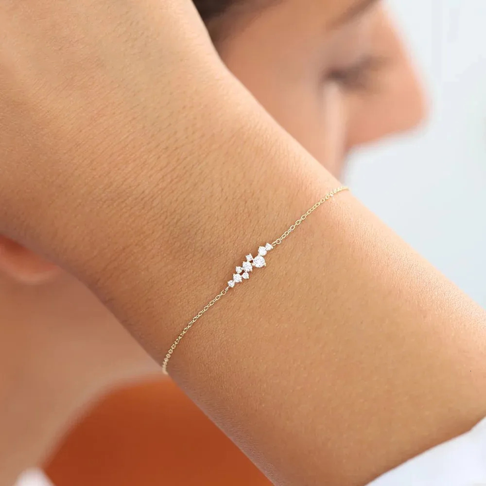 CANNER S925 Sterling Silver Crystal Bracelet Simple Fashion Chain Bracelet For Women Hypoallergenic Exquisite Hand Ornament 251223