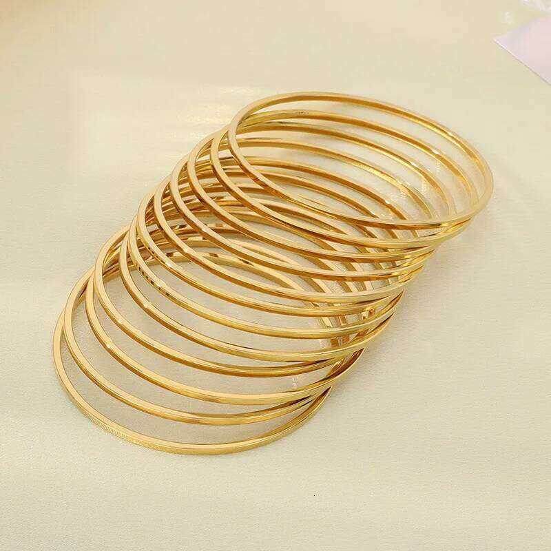 ZAKOL 2mm Width Stainless Steel Smooth Circles Bracelet for Women Minimalist Fashion Waterproof Stackable Jewelry