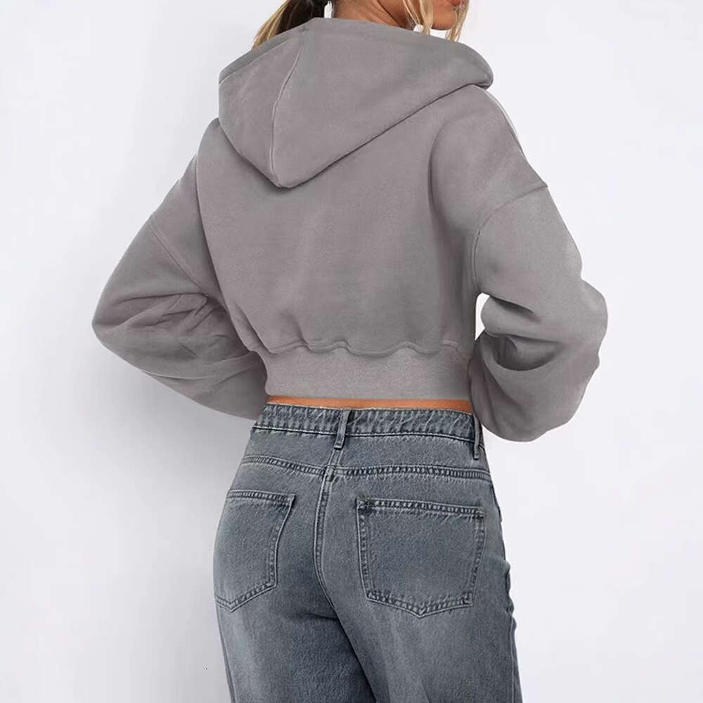 Hooded for Women, Short Cardigan Jacket, New Spring/Summer Loose Fit Long Sleeve Couple Sweatshirt