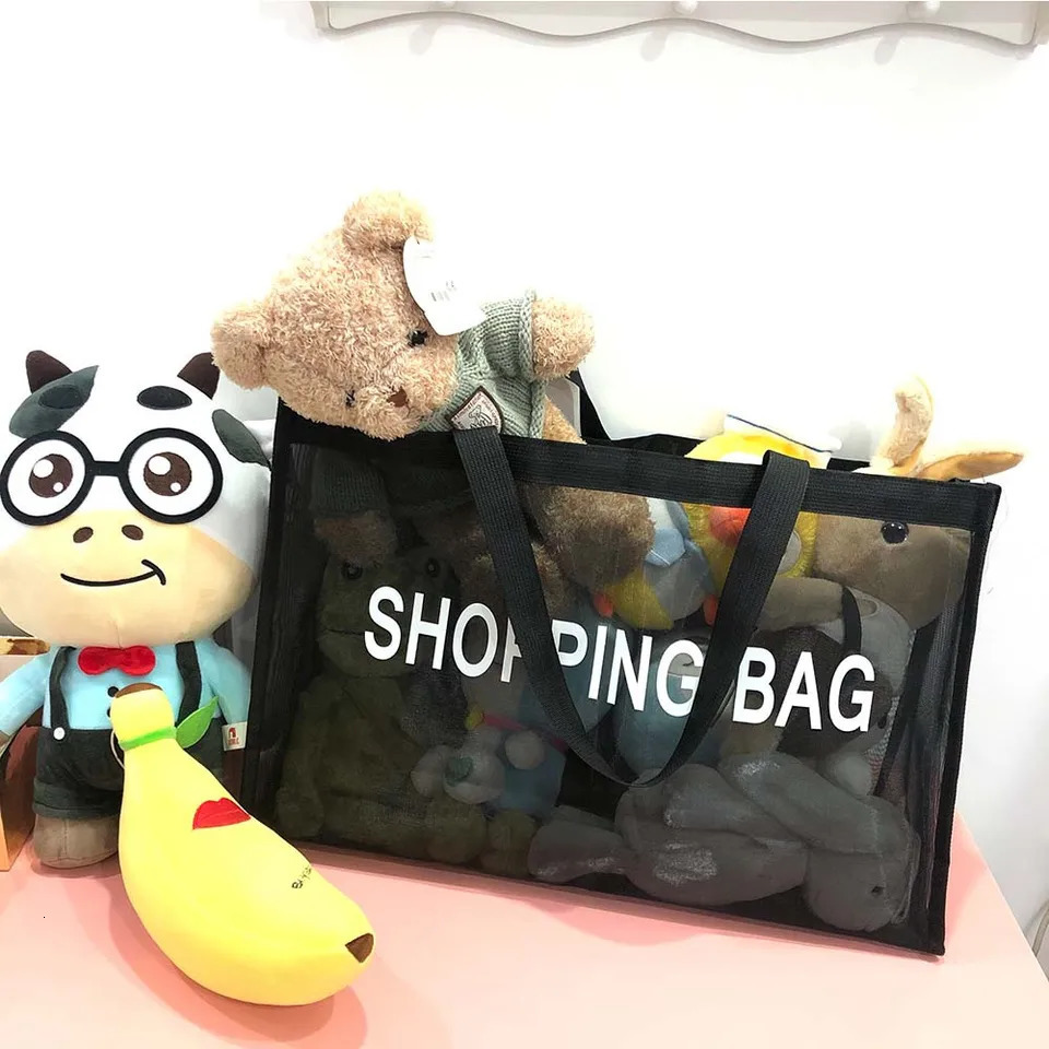 Fashionable and convenient mesh large capacity shopping bag daily necessities storage bag tourist beach bathing products envi 251225