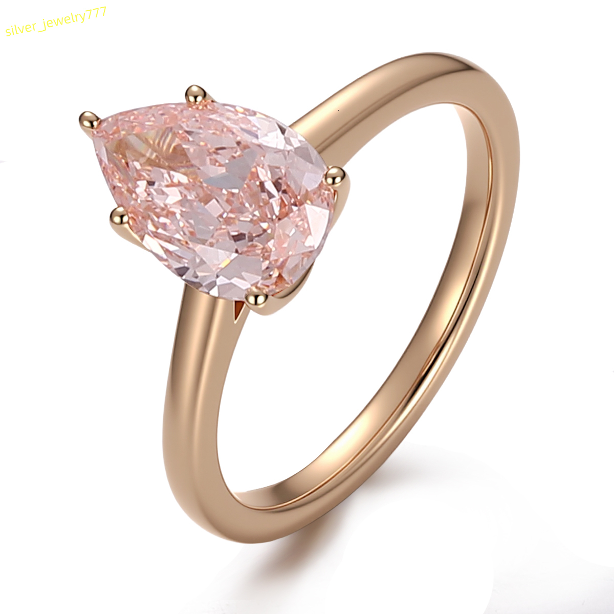 18K Solid Yellow Gold pink Color IGl Certified Lab Diamond Engagement Ring New Design Luxury Woman Gold Ring for Christmas Gift