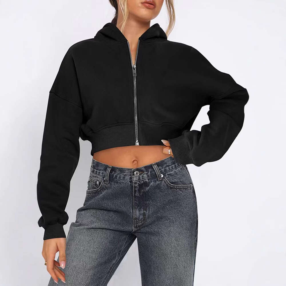 Hooded for Women, Short Cardigan Jacket, New Spring/Summer Loose Fit Long Sleeve Couple Sweatshirt