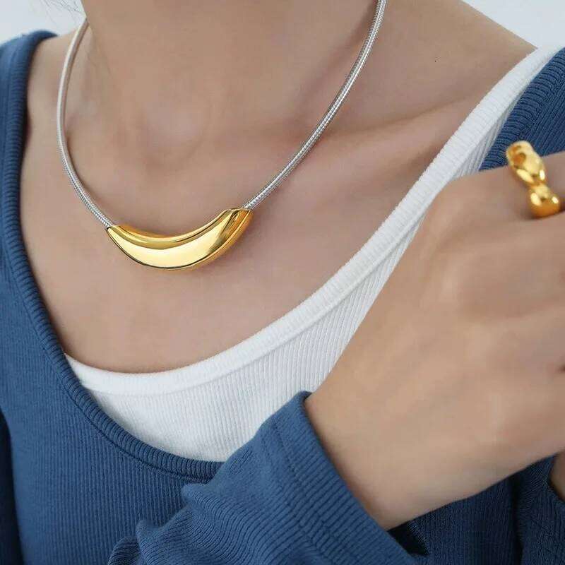 ZAKOL French Trendy Design Metal Tube Snake Bone Chain Collar For Women Men Personality Stainless Steel Choker Party Jewelry