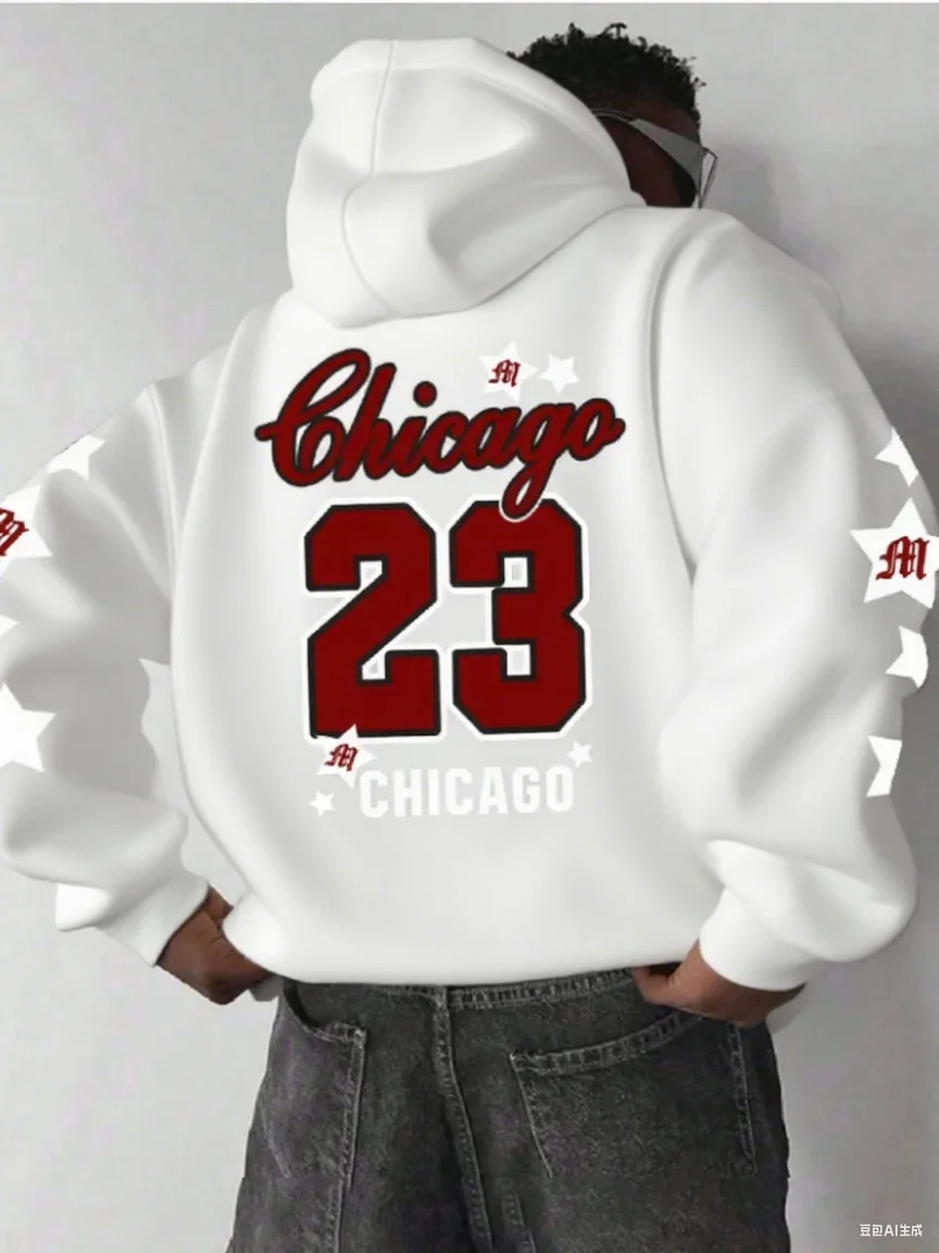 Autumn and Winter Men Sweatshirt Mens Chicago 23 Graphic Hooded Hoodies Hombre Y2k Pullovers Hip Hop Hoodie Tops 251217