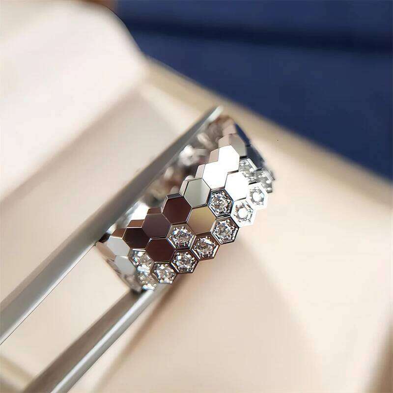 New Fashion 3 PCs Honeycomb Rings Set For Women Round Zircon Rose Gold Color Finger Ring Wedding Engagement Jewelry