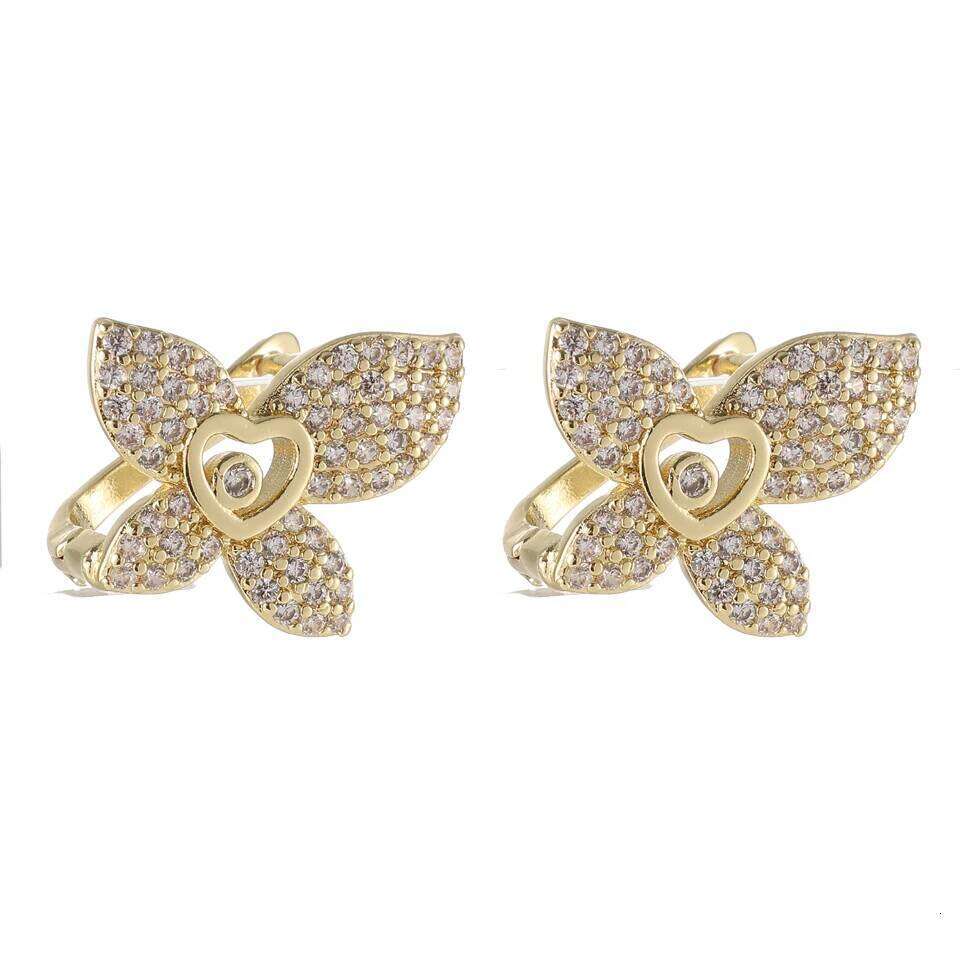 ZAKOL Unique Design Leaf Flower CZ Stud Earring Micro Pave Sparking Cubic zirconia Elegant Wedding Earrings Party Jewelry