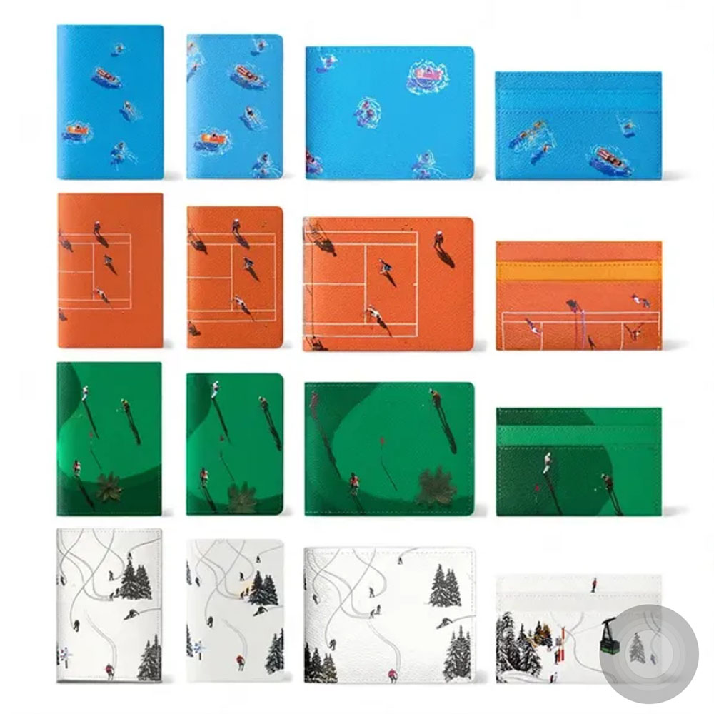 Gold Cardholder Genuine Leather Luxury Designer Festival Sports Men Wallet Women's Wallet Football Style Pocket Coin Purse Short Credit Card Wallet with Box