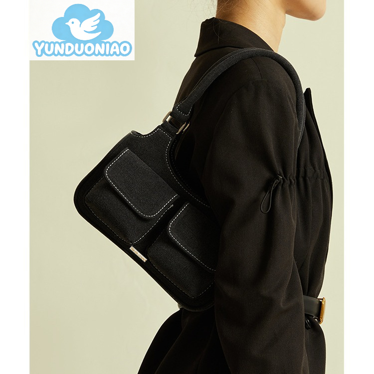 New Fashion Women's Bag Fashion Personalized Canvas Bag Leisure Multi functional Women's Underarm Bag Shoulder Bag