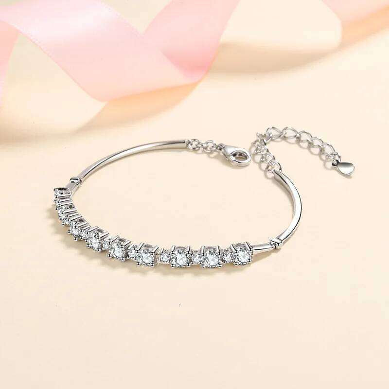 2.7ct Moissanite Tennis 925 Sterling Silver Plated White Gold Bracelet for Women Man Sparkling Party Jewelry 22d