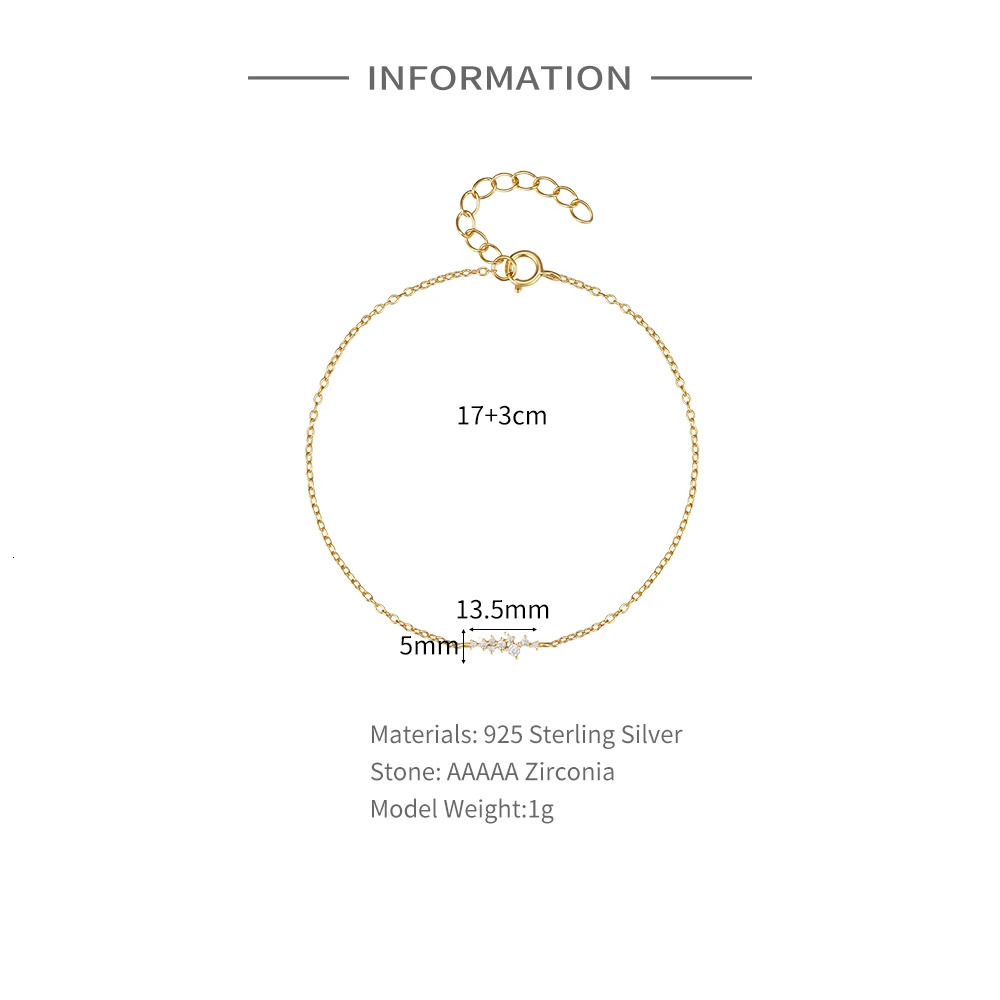 CANNER S925 Sterling Silver Crystal Bracelet Simple Fashion Chain Bracelet For Women Hypoallergenic Exquisite Hand Ornament 251223