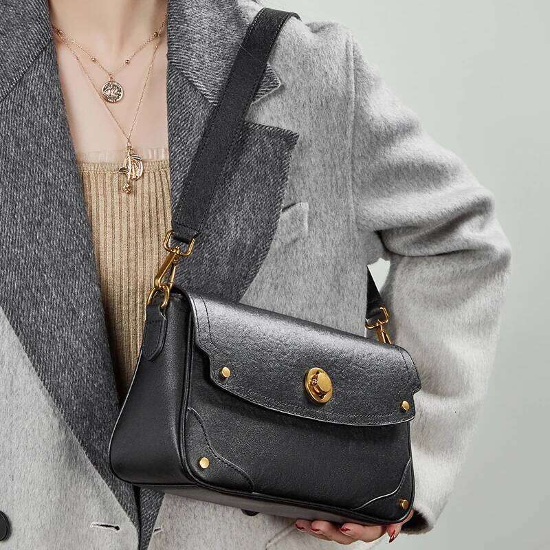 Toptrends Cowhide Genuine Leather Underarm Shoulder Bags For Women Luxury Crossbody Satchel Flap Ladies Handbags tote bag Xiu Lai Si