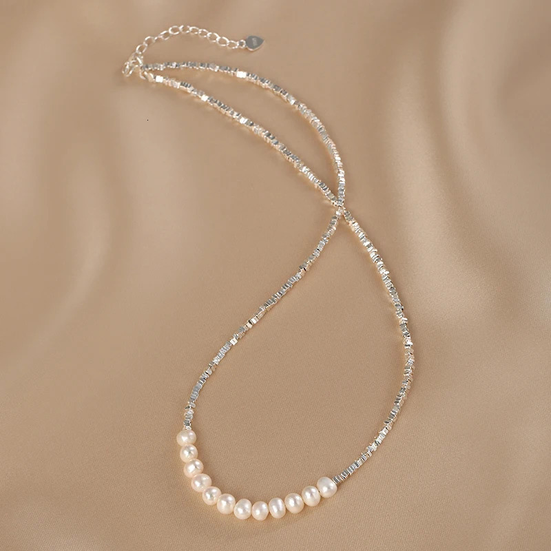 HENGSHENG Irregular Small 925 Sterling Silver Freshwater 5-6mm White Pearl Necklace Fine Trendy Jewelry Gift for Women Girls 251223