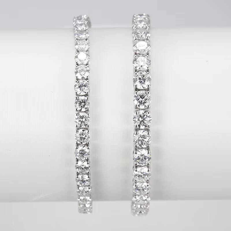 MSB-584 Custom Factory Moissanite 3mm Round Brilliant Cut D VVS Diamond Tennis Bracelet