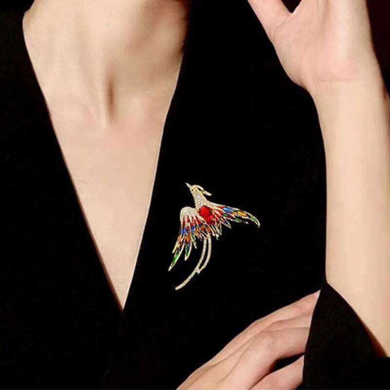 Multicolor Crystal Phoenix Brooch Pin For Women Men Enamel Flying Beauty Bird Party Office Accessories Gifts