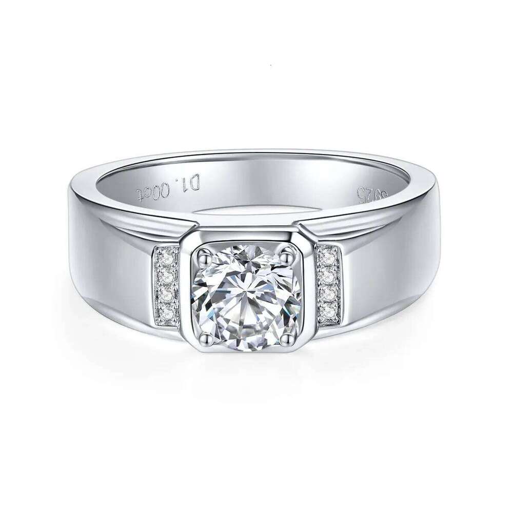 1ct D Color Moissanite Ring For Women 925 Sterling Silver with White Gold Plated Lab Diamond Engagement Wedding Band Jewelry 9da