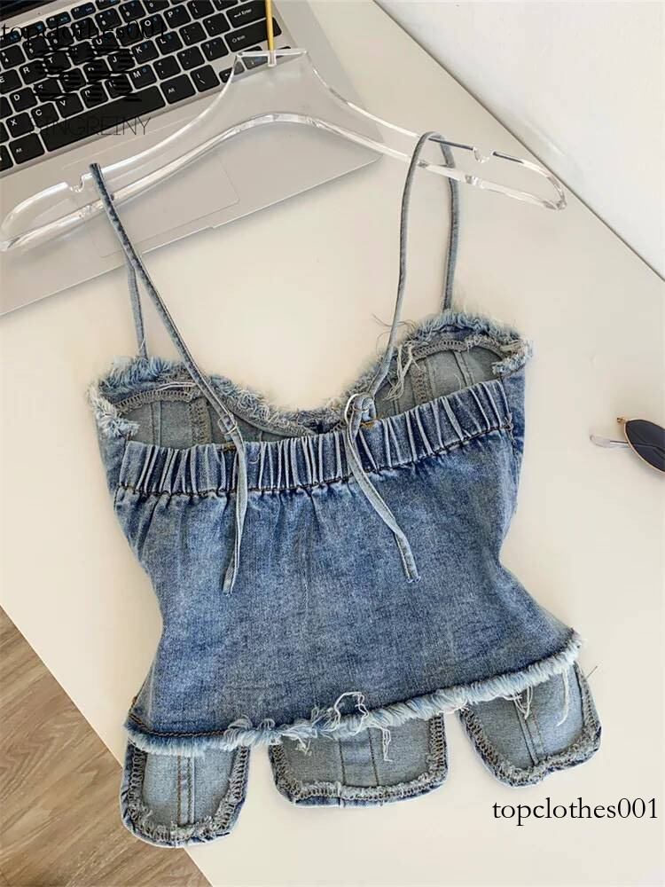 SINGREINY Irregular Casual Denim Women Elastic 2026 Summer Sling Lingerie Tops Raw Hem Simple Style Clean Girl Ins Camisole