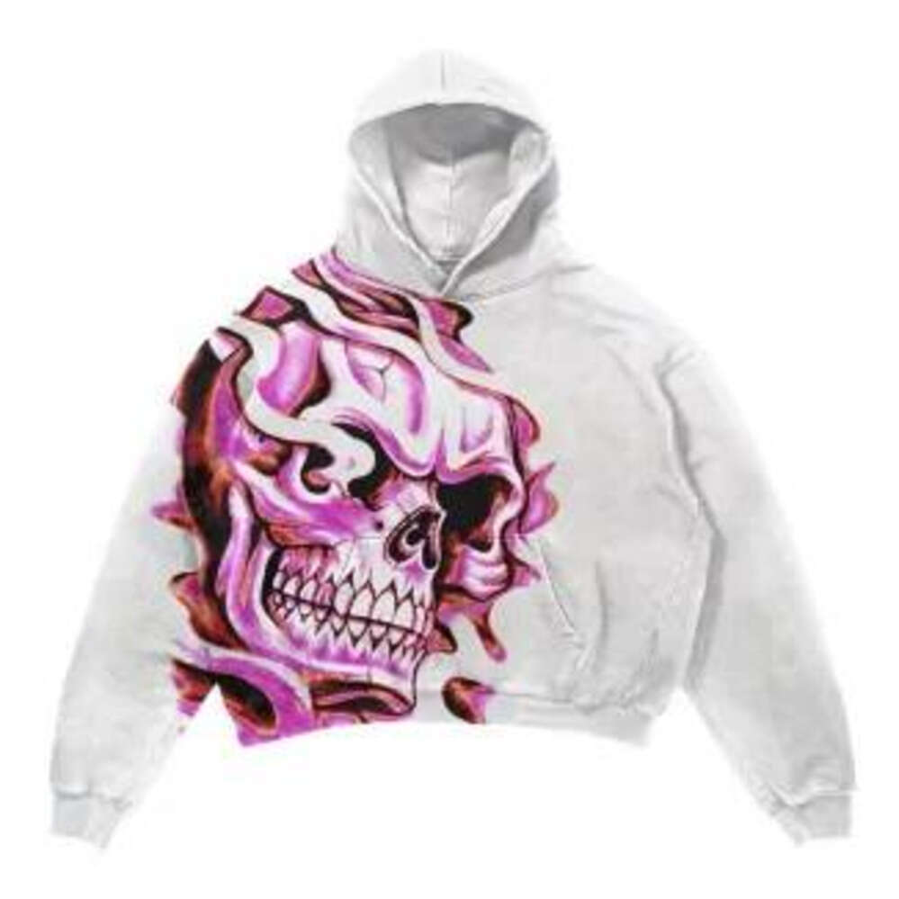 Skeleton Street hip-hop Gothic rock Harajuku American personality trend autumn men and women casual loose washing sweatshirt Zhehan