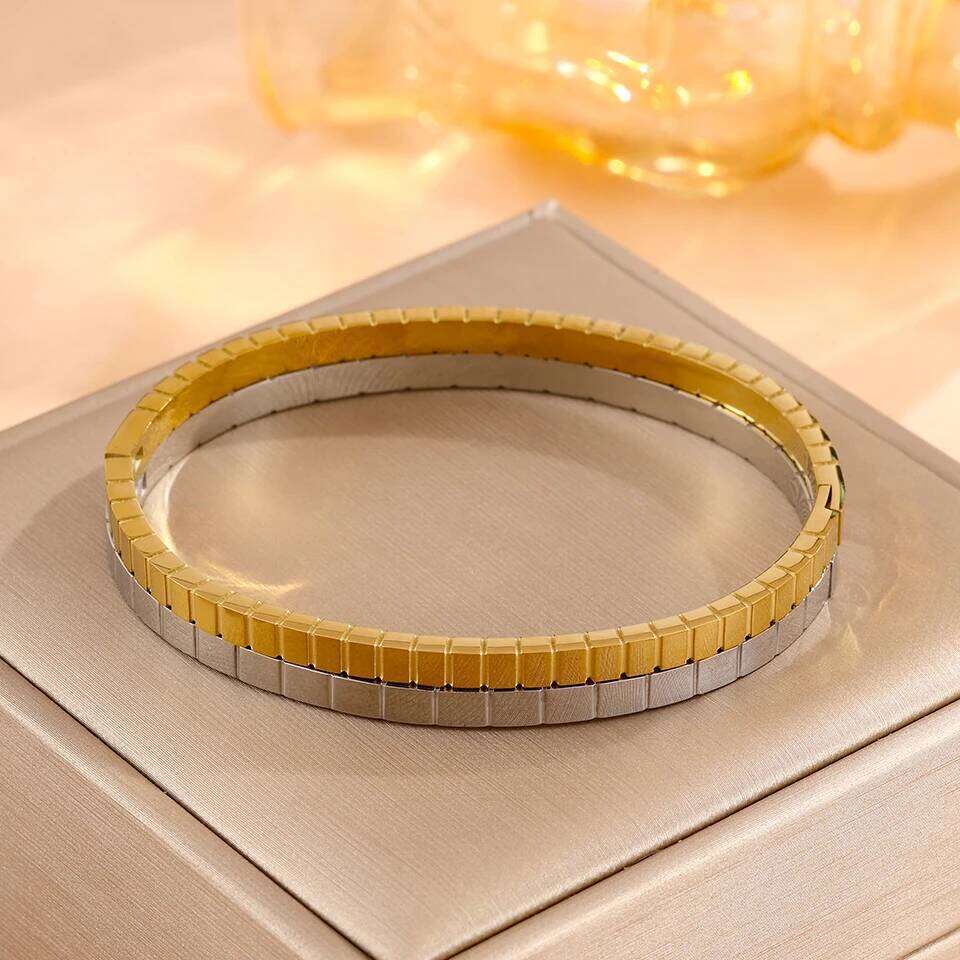 ZAKOL Stainless Steel Multi Cubes Square Geometric Bracelet for Women Men Trendy Stackable Bangles Minimalist Jewelry Gifts