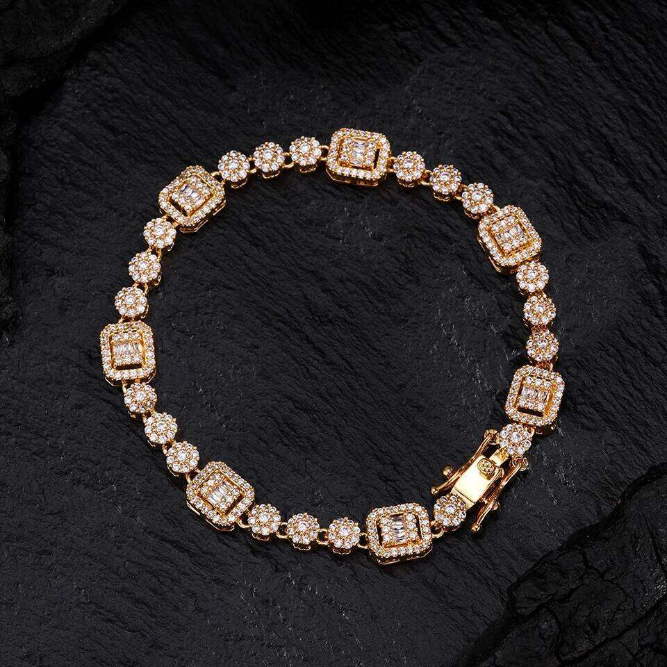 ZAKOL Shiny Rectangle Crystal Zircon Bracelet for Women Versatile Wedding Jewelry High-End Party Accessory Gift