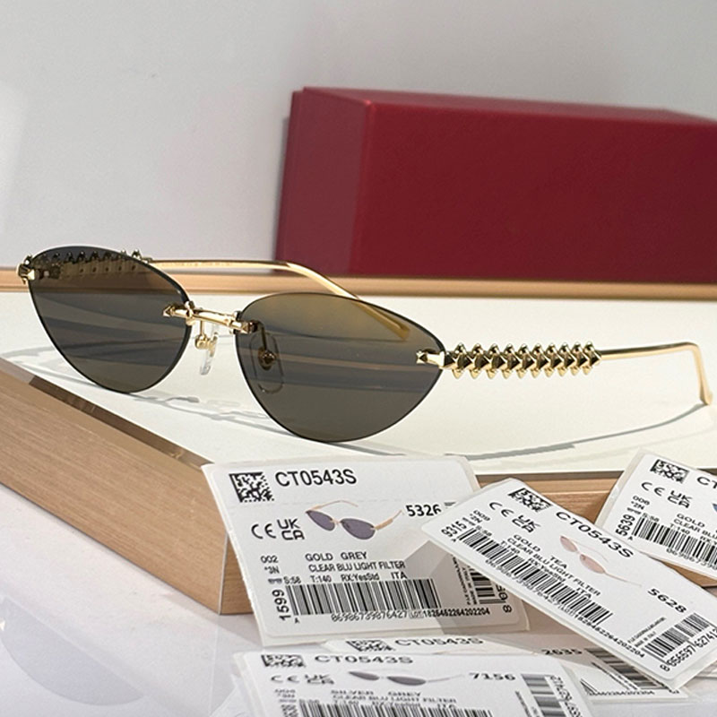 CLASH DE SUNGLASSES For Ladies CT0543S Design cat eye shape sunglasses Ladies Y2K retro oval glasses Fashion Design Metal Legs Outdoor Fashion Party Style