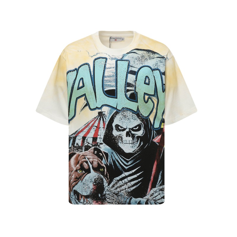 Men's T-Shirts Vally American Drop Animal Print Shorts Sleeve Harajuku Gothic Graphic Madam Top Street T-shirts Fashion Men Women Clothes