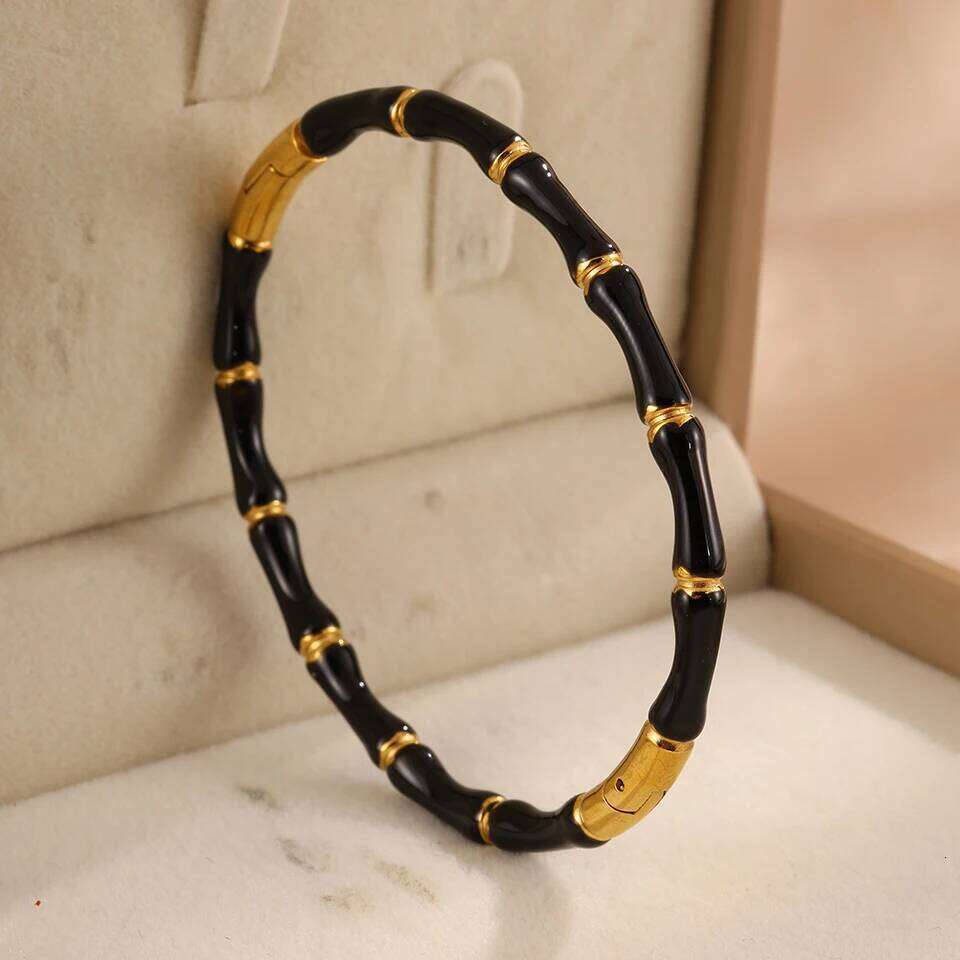 ZAKOL Stainless Steel Oval Buckle Oil Drop Bamboo Bracelet Fashionable Personality Simple Women's Jewelry Accessories