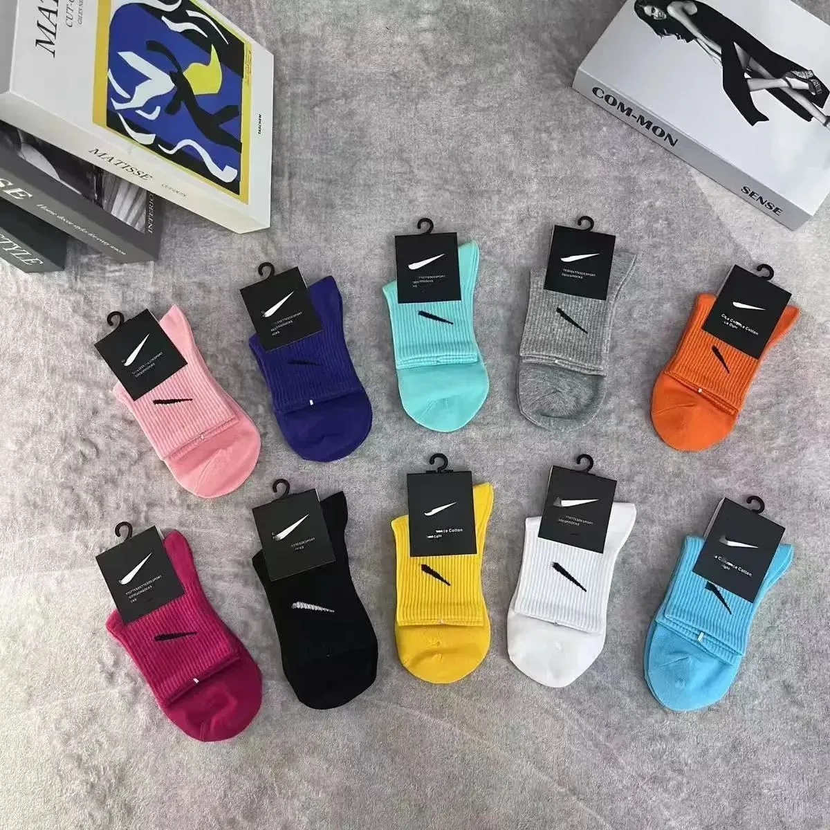 nk socks designer socks womens mens socks luxury sports socks pure cotton black white grey classic stockings 5 pairs