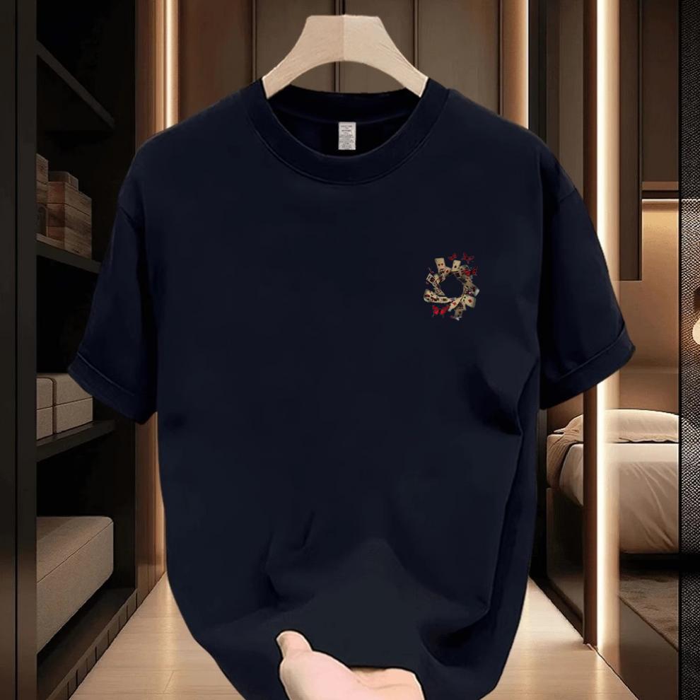 Summer New Arrival Heavyweight 100% Cotton Casual & Breathable Short Sleeve T-shirt. American Streetwear Style, Crew Neck, Loose Fit, Versatile Tee.