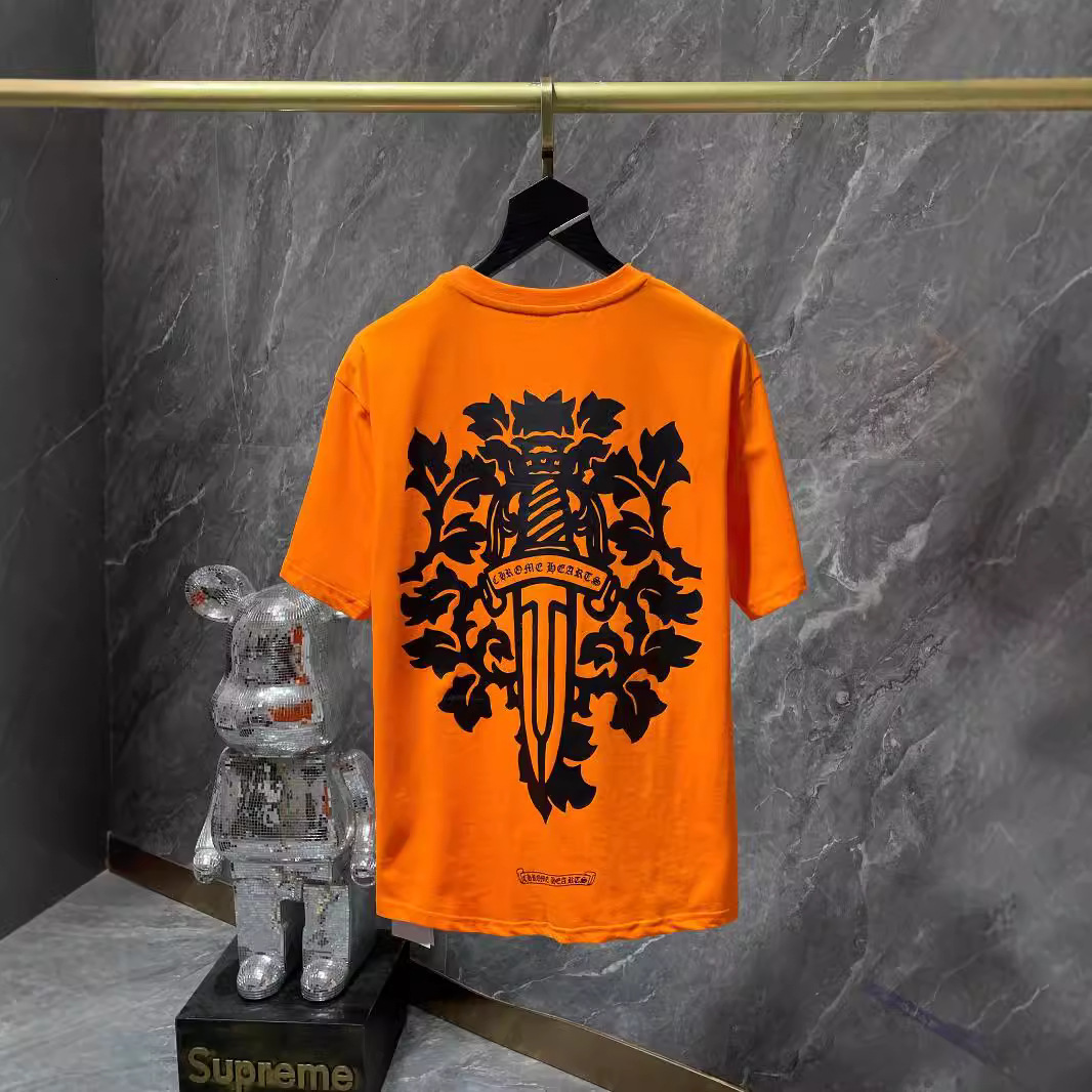 designer luxury men t shirts for women 2023 springsummer new style s orange sword cross hors chrime chrome hearts chromehearts heartstshirt chromeheartsshirt OCF2