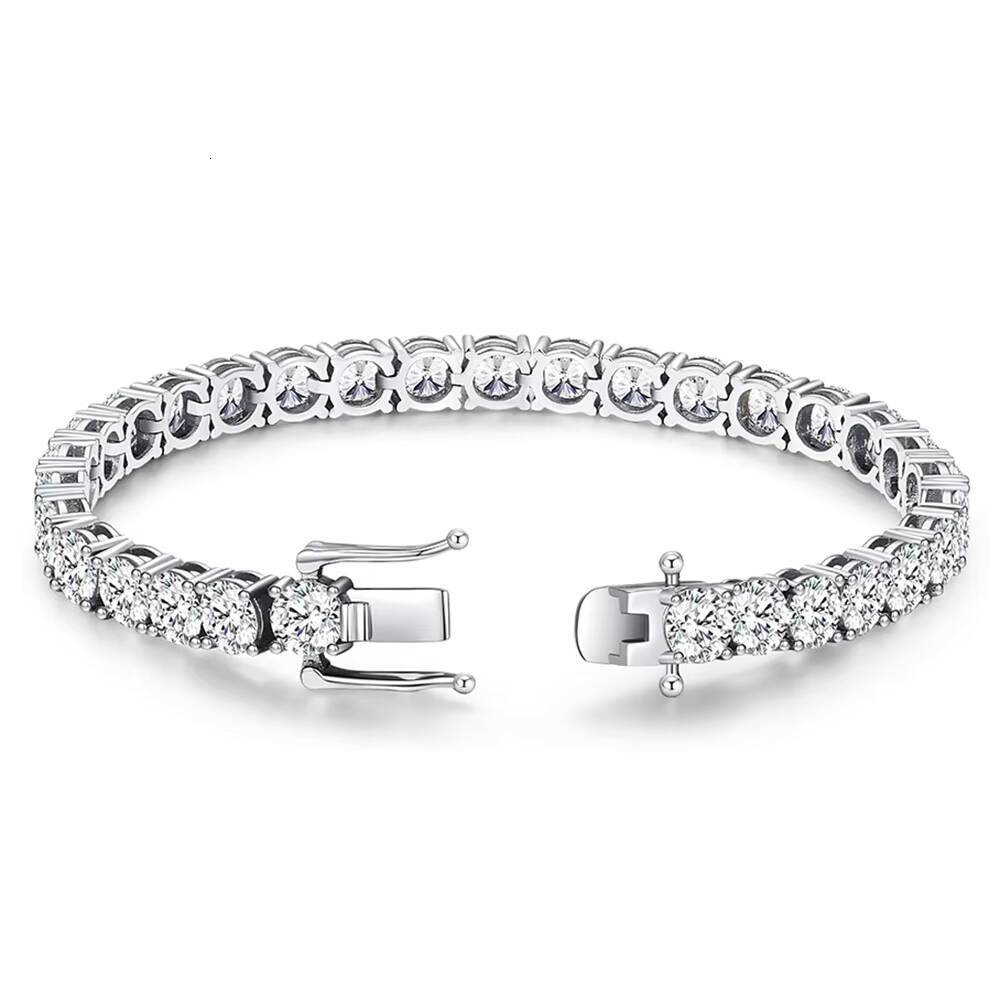 VVS 2mm-65mm 925 Sterling Silver Bracelet Mens Womens Bracelet White Moissanite Tennis Bracelet Men