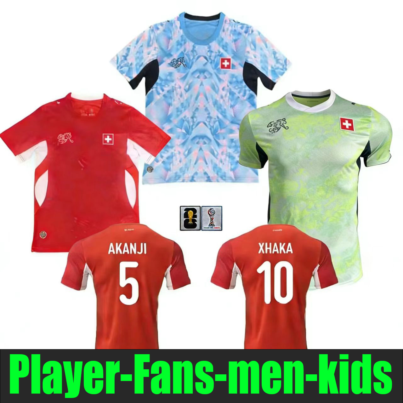 Suisse jerseys 2026 world cup AKANJI Swiss football shirts 26 27 EMBOLO DAN NDOYE soccer jersey kids kit player version 888