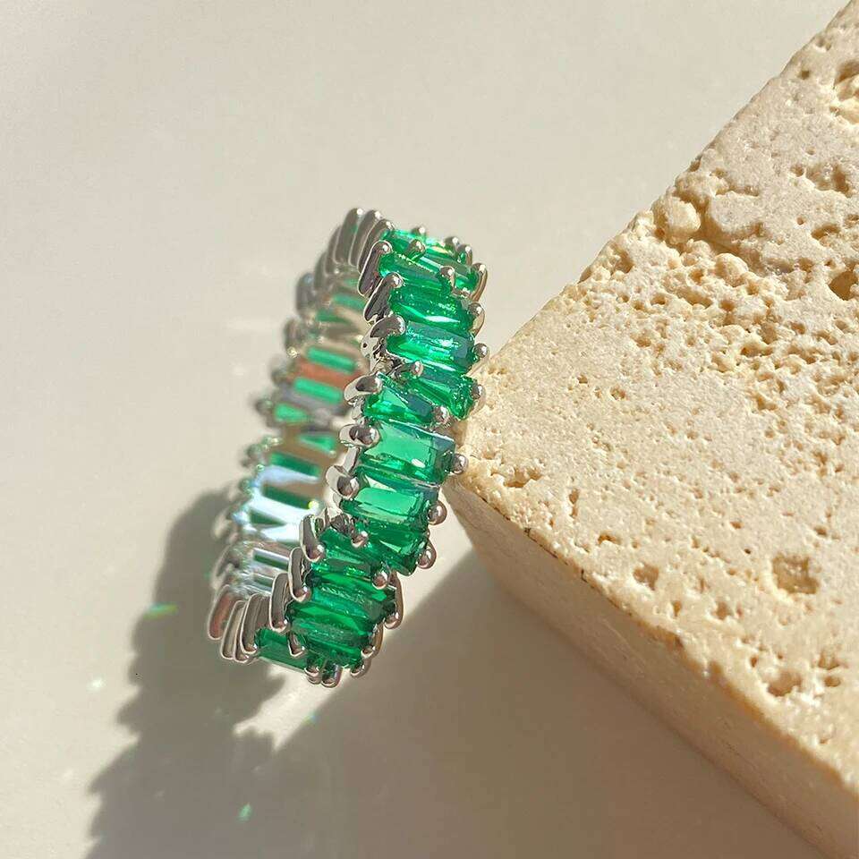 Luxury Baguette Cubic Zirconia Engagement Rings for Women Marquise Crystal Stone Wedding Party Jewelry Gifts