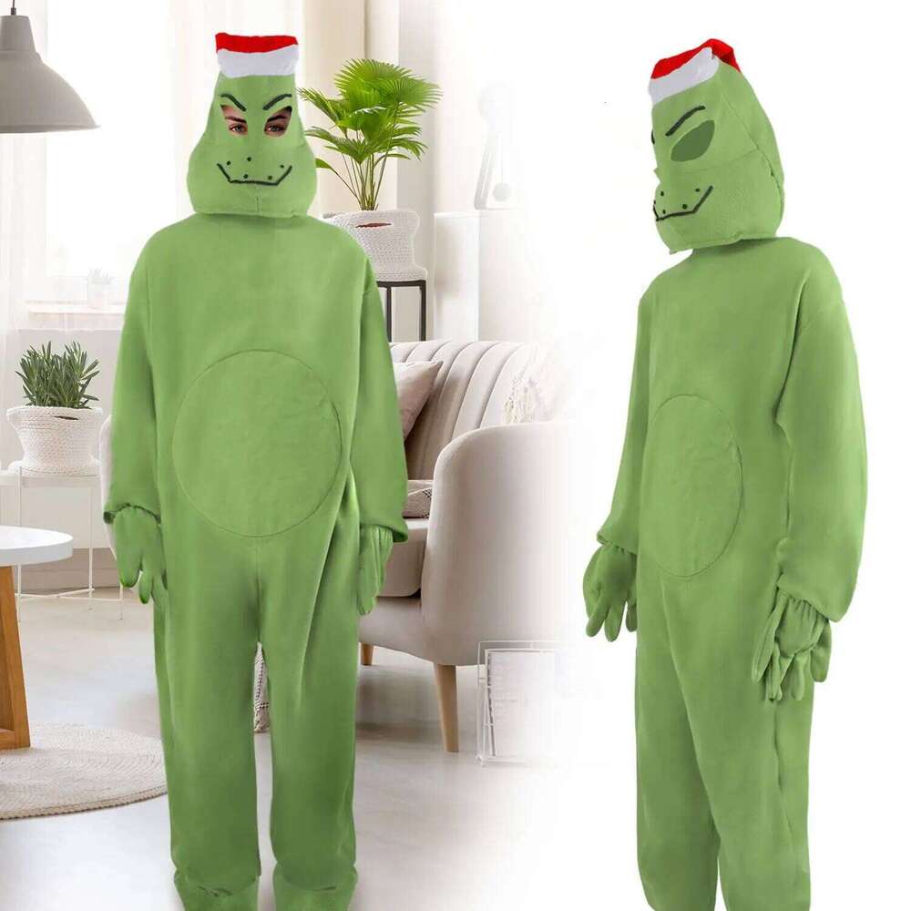 Couple Suit Grinch One Piece Pajamas Fleece Lined Series Home Loungewear
