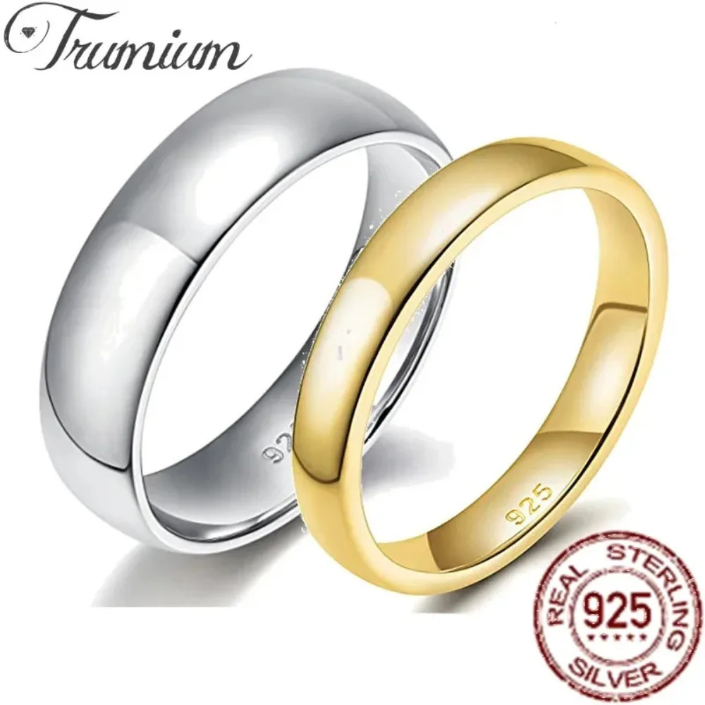 Trumium 2 46mm 925 Sterling Silver Ring High Polish Plain Dome Wedding Band Comfort Engraving 251213