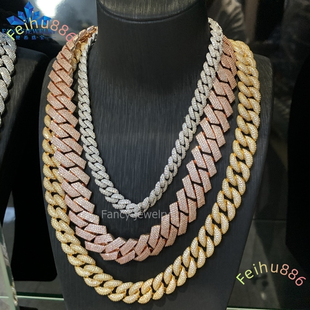 Wholesale Luxury Iced Out Cuban Link Chain 20mm Luxury 14K Real Gold Plated Necklace for Men Hip Hop Gift