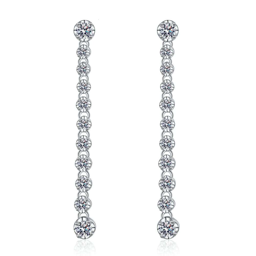 1.98ct Moissanite Earrings for Women Lab Grown Diamond Ear Studs 925 Sterling Silver Fine Jewelry Gift ffa