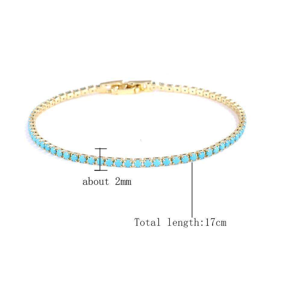 ZAKOL Fashion Simple Blue Turquoise CZ Stacked Tennis Bracelets for Women Men Niche Design Perfect Jewelry Gift Wholesale