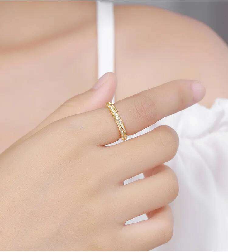 3mm D Color Moissanite Engagement Ring for Women 925 Sterling Silver Gold Plated Solitaire Rings Wholesale 4b2