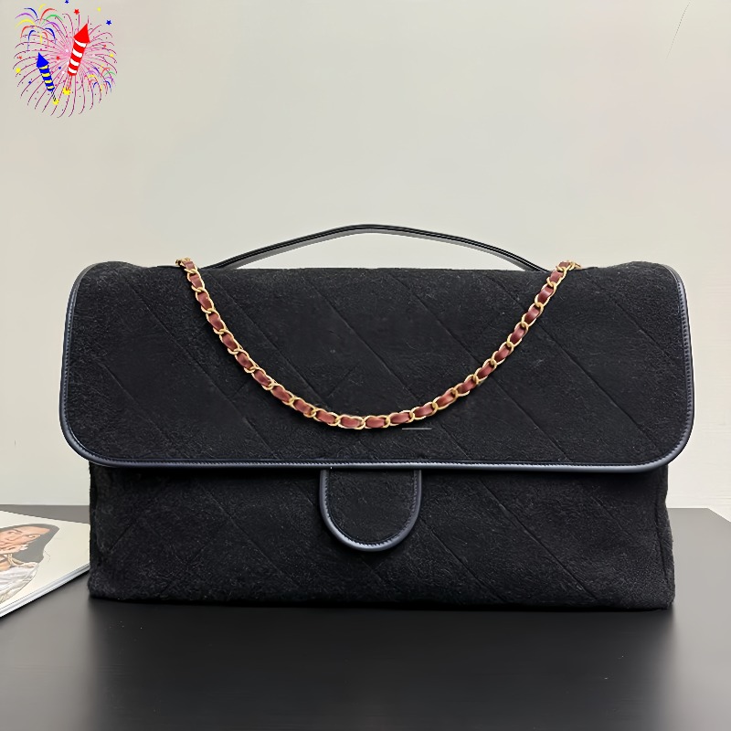 Mirror quality Designer Handbag Shoulder Bag Large Flap Bag Luxury Wool Lambskin Leather Crossbody bags Chain bag 56cm With Box C050