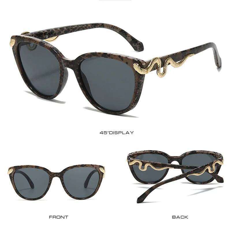 Vintage Y2k Cat Eye Gold Snake Sunglasses Women For Men Sun Glasses Punk Popular Sexy Ladies Luxury Brand Designer Shades Uv400