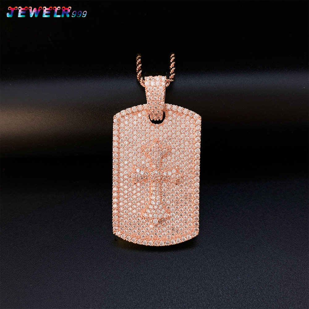 925 Silver VVS Moissanite Hip-Hop Fashion Pendant Hot-Selling Full Diamond Square Personalized Jewelry
