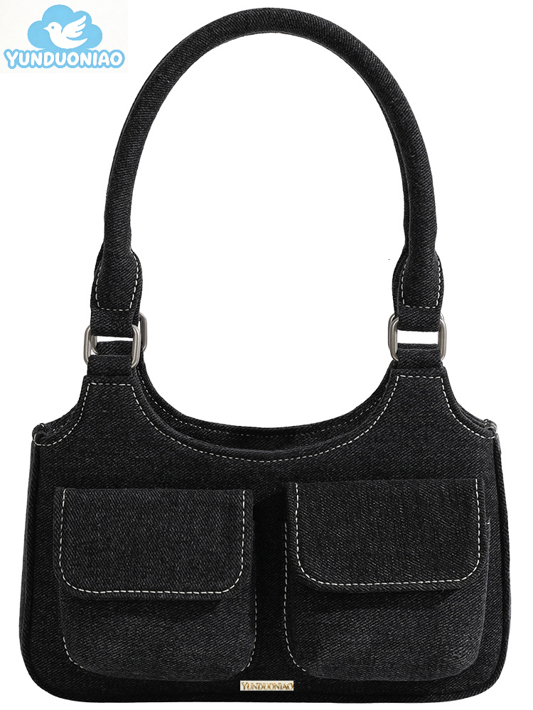 New Fashion Women's Bag Fashion Personalized Canvas Bag Leisure Multi functional Women's Underarm Bag Shoulder Bag