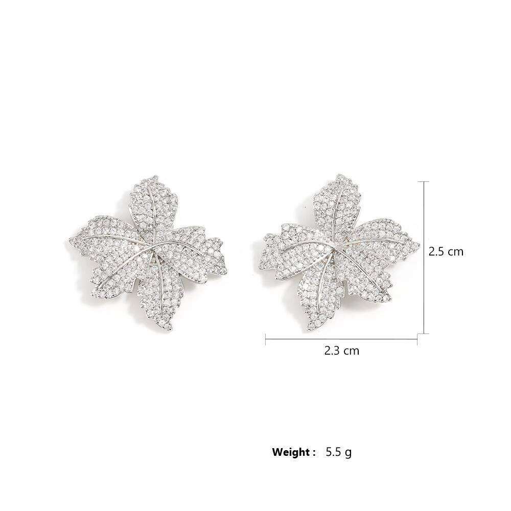 ZAKOL New Sparkling Micropaved Zirconia Leaf Flower Earrings Elegant Luxury Glamor Wedding Party Jewelry For Women