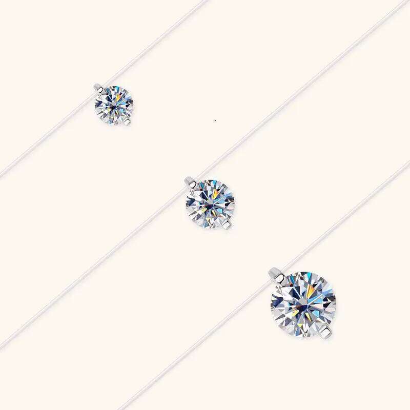 0.5-3ct Moissanite Woman Pendant Sier For Women Chains Party Bridal Fine Jewelry 925sterling Silver Necklace 94d