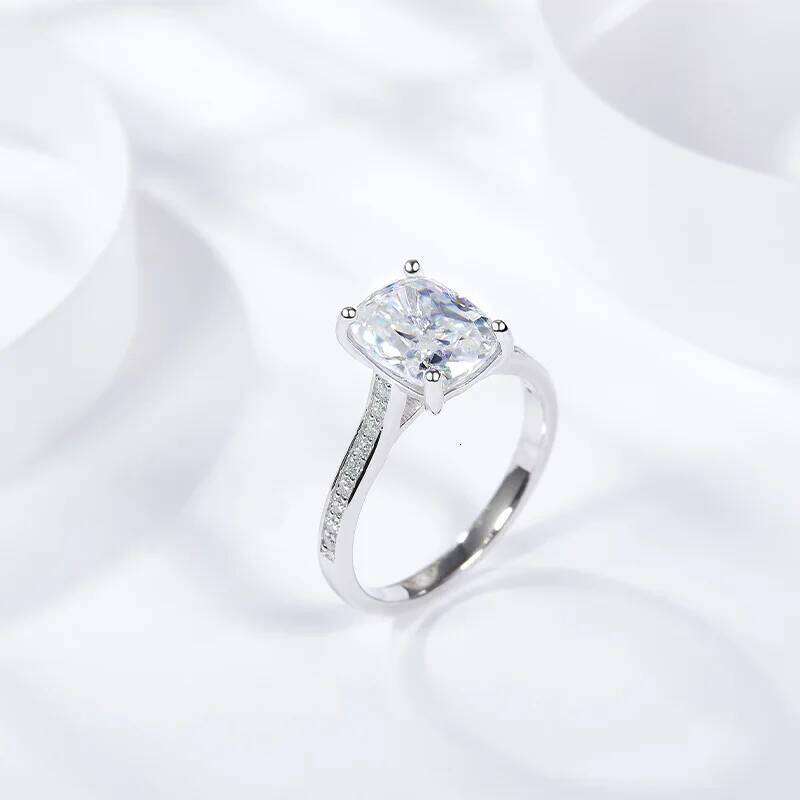 3ct D Color Moissanite Ring For Women 925 Sterling Silver with White Gold Plated Lab Diamond Engagement Wedding Band Jewelry 641
